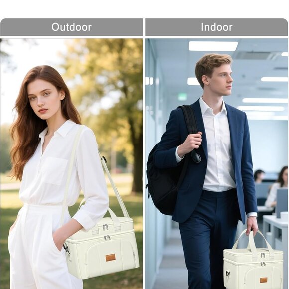 Lunch Box for Women, Double Decker Insulated Cooler Bag Lunch Bag Reusable Leakp - Picture 6 of 7